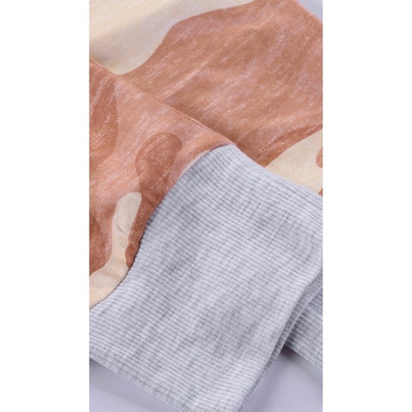 CAMO PRINT KNIT JOGGERS PEACH / ORANGE - Picture 8 of 11